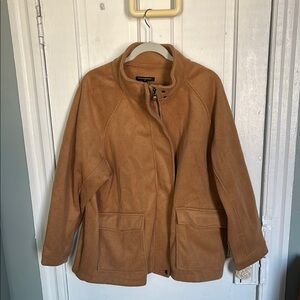 Banana Republic Tan Teddy Jacket with Stand-Up Collar